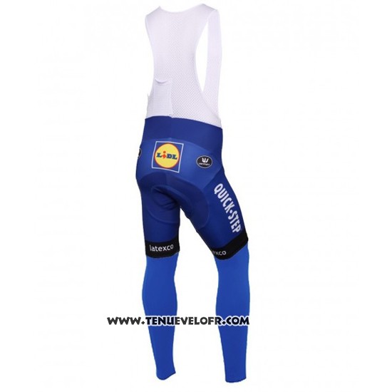 2016 Maillot Ciclismo Etixx Quick Step Bleu et Noir Manches Longues et Cuissard